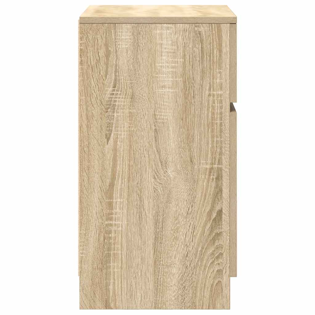 Nattbord 2 stk sonoma eik 39x35x65 cm konstruert tre