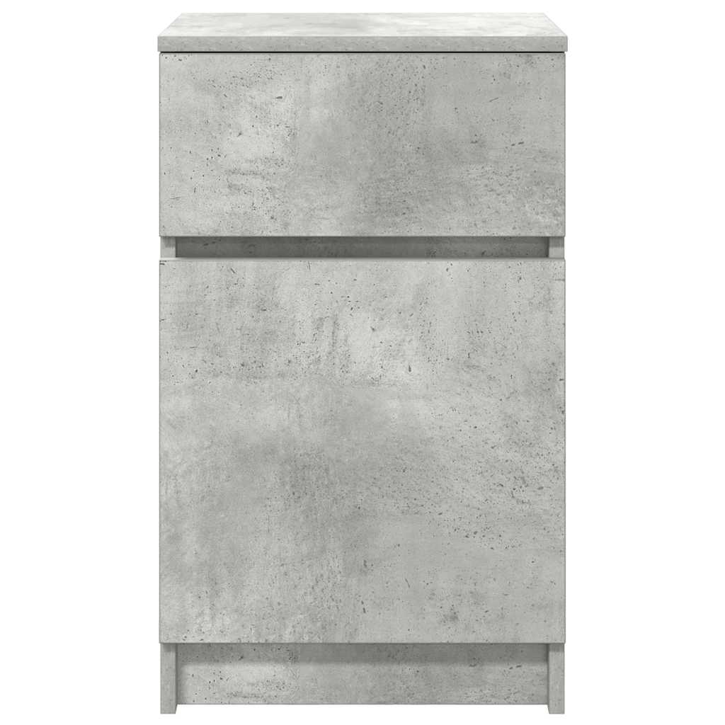Nattbord 2 stk betonggrå 39x35x65 cm konstruert tre