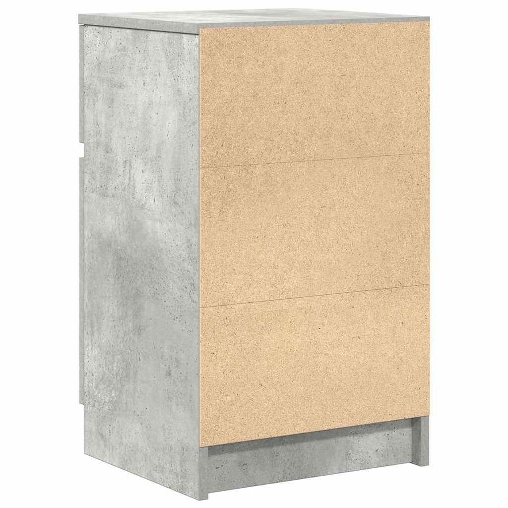 Nattbord 2 stk betonggrå 39x35x65 cm konstruert tre