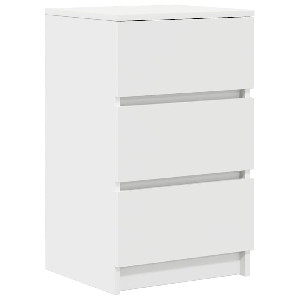 Nattskap med 3 skuffer 2 stk hvit 39x35x65 cm