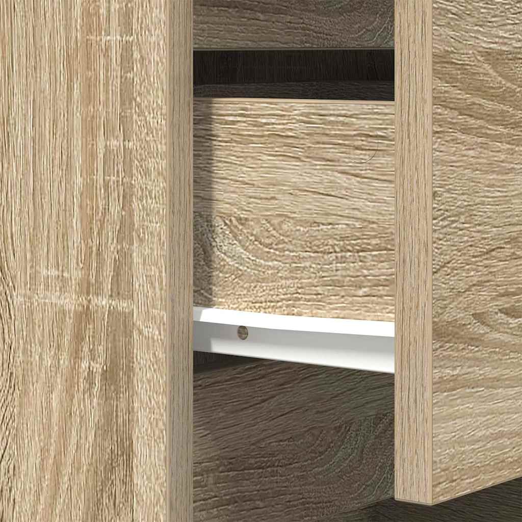 Nattskap med 3 skuffer 2 stk sonoma eik 39x35x65 cm vidaXL