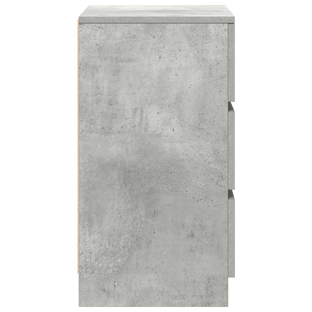 Nattskap med 3 skuffer 2 stk betonggrå 39x35x65 cm