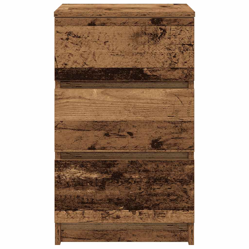 Nattskap med 3 skuffer gammelt tre 39x35x65 cm