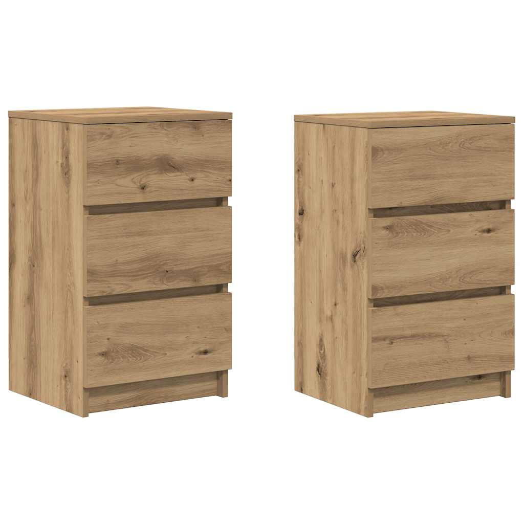 Nattskap med 3 skuffer 2 stk artisan eik 39x35x65 cm