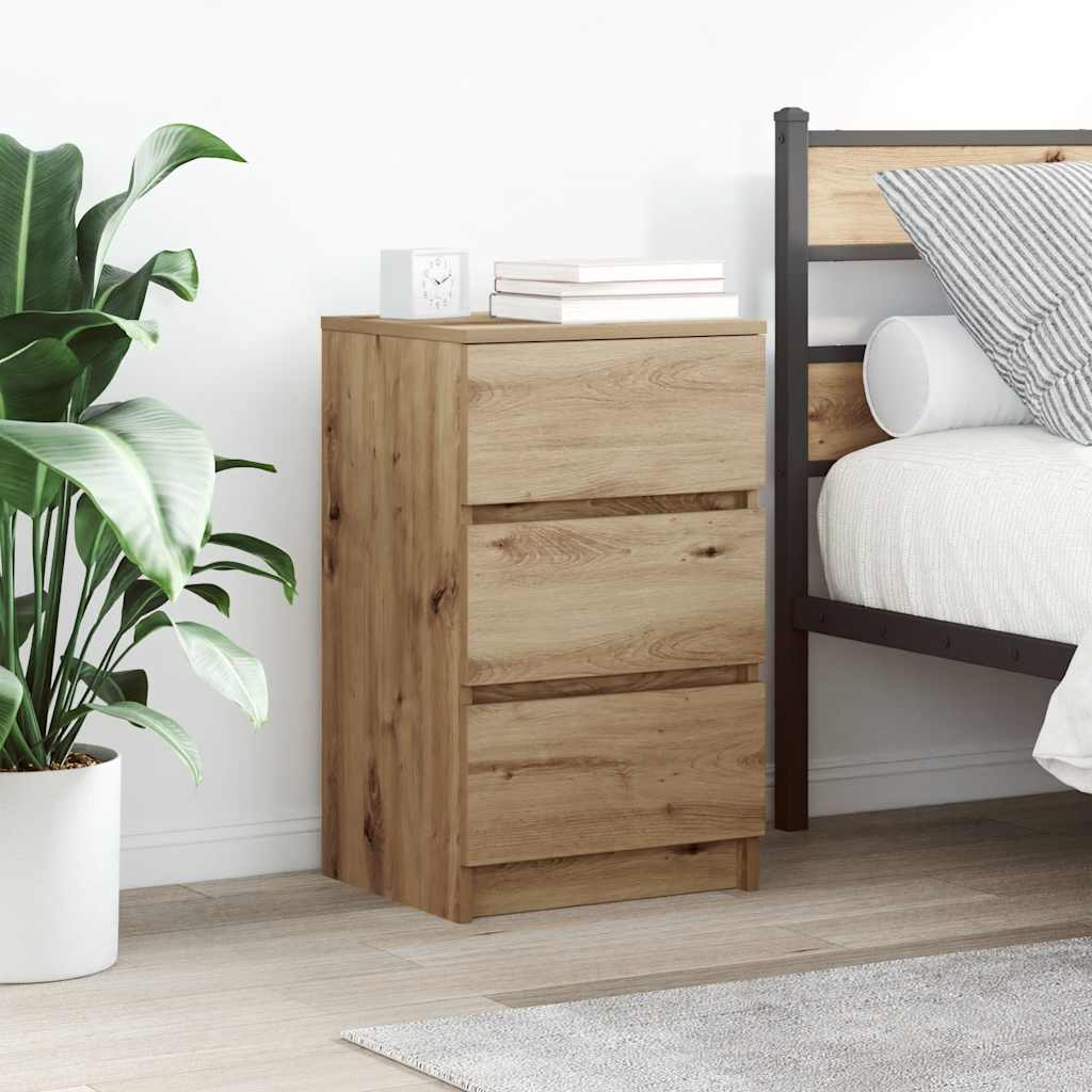 Nattskap med 3 skuffer 2 stk artisan eik 39x35x65 cm