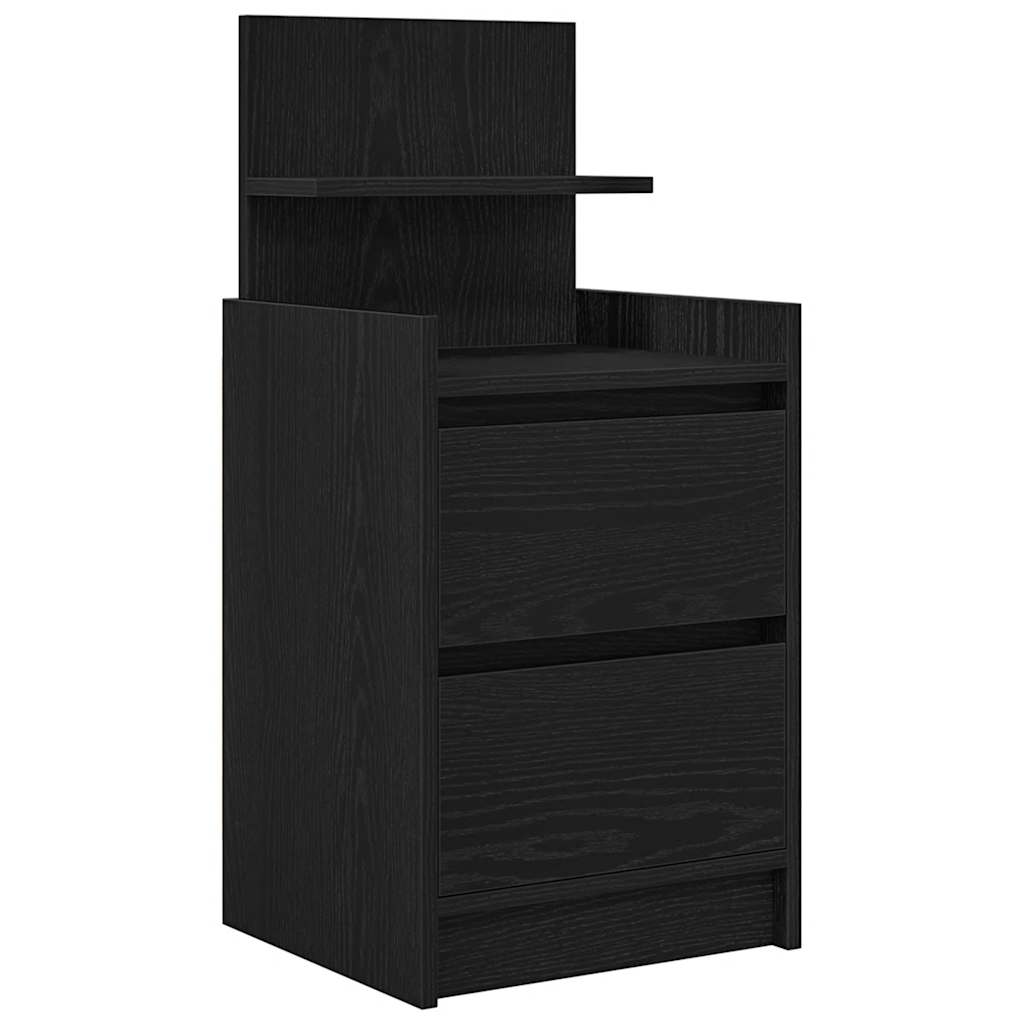 Nattskap med 2 skuffer 2 stk svart 38x34x80 cm
