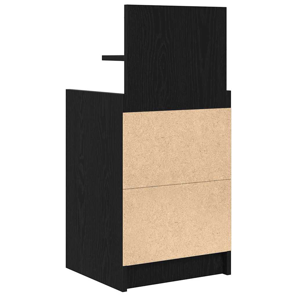 Nattskap med 2 skuffer 2 stk svart 38x34x80 cm