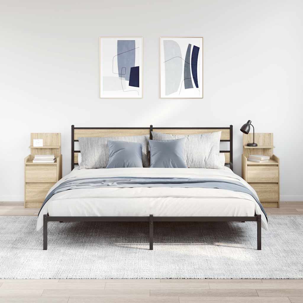 Nattskap med 2 skuffer 2 stk sonoma eik 38x34x80 cm vidaXL