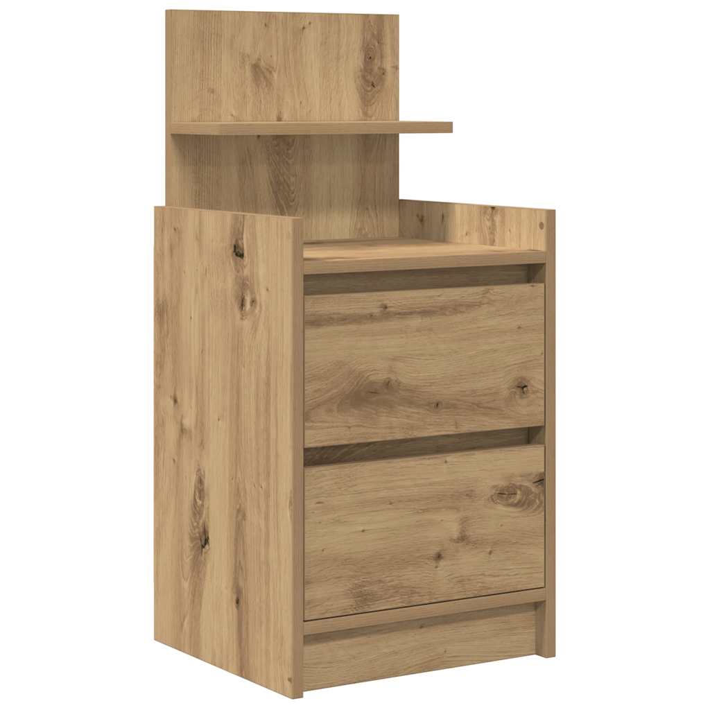 Nattbord med 2 skuffer artisan eik 38x34x80 cm