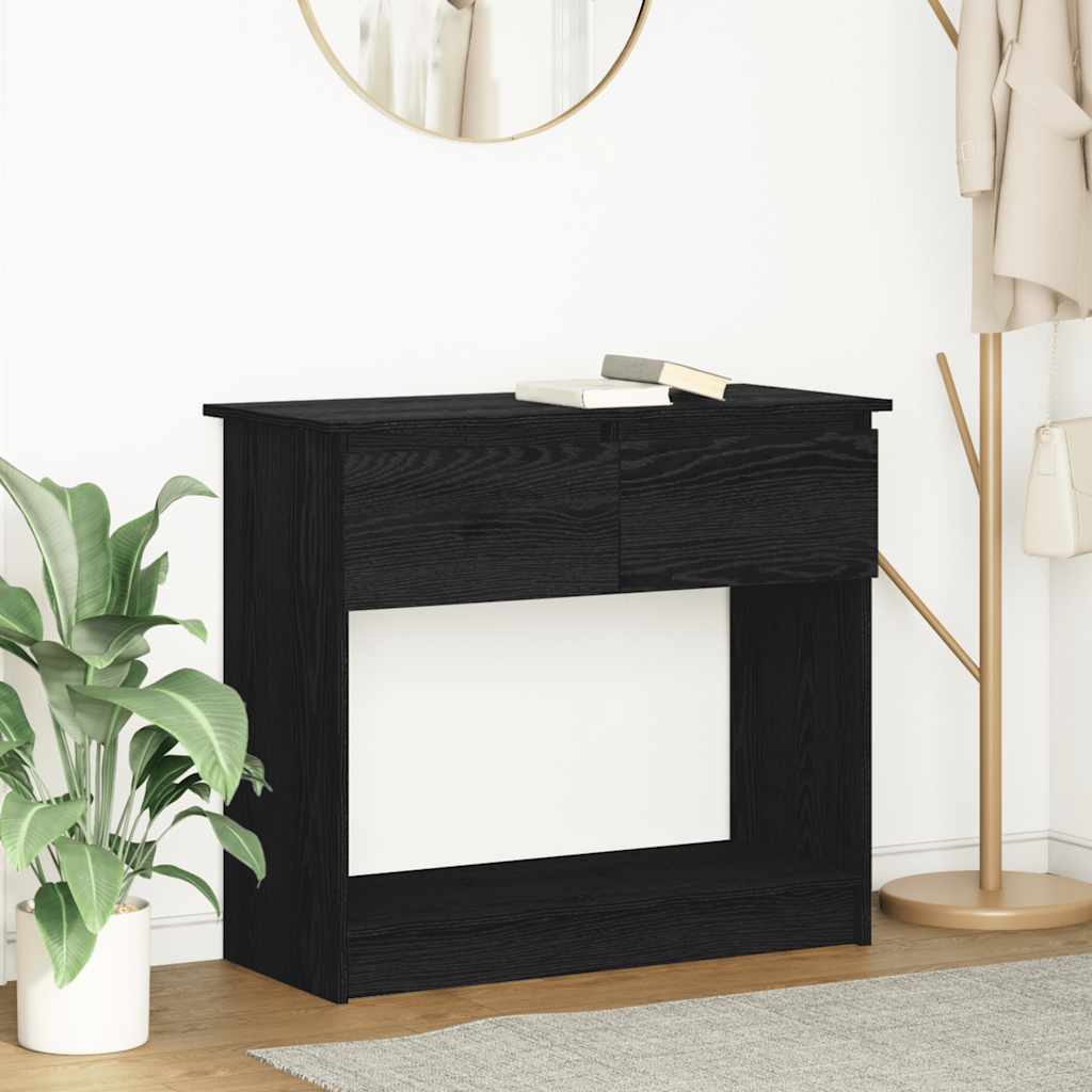 konsollbord med skuffer svart 85,5x38,5x74,5 cm