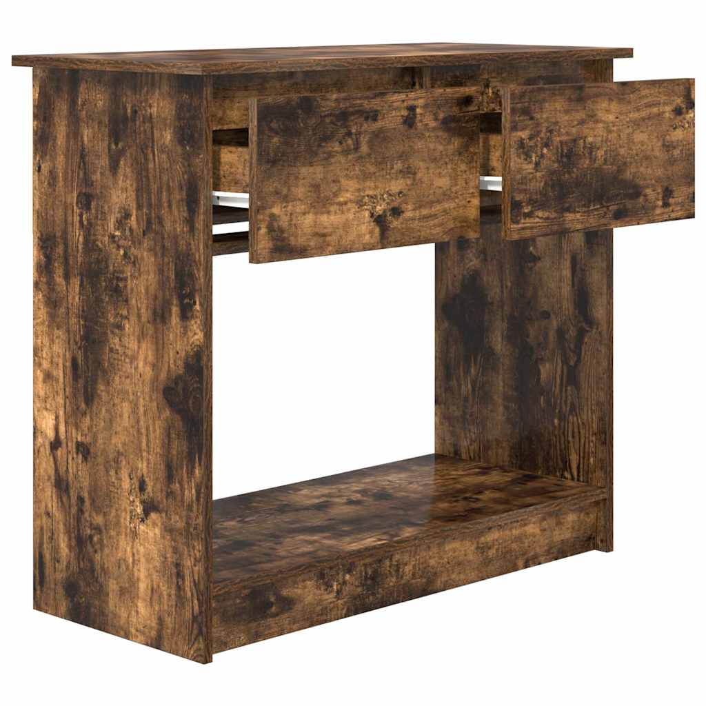 konsollbord med skuffer røkt eik 85,5x38,5x74,5 cm