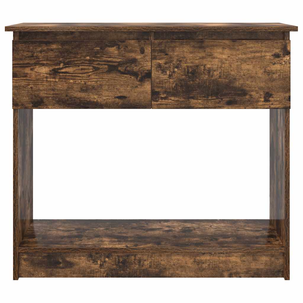 konsollbord med skuffer røkt eik 85,5x38,5x74,5 cm