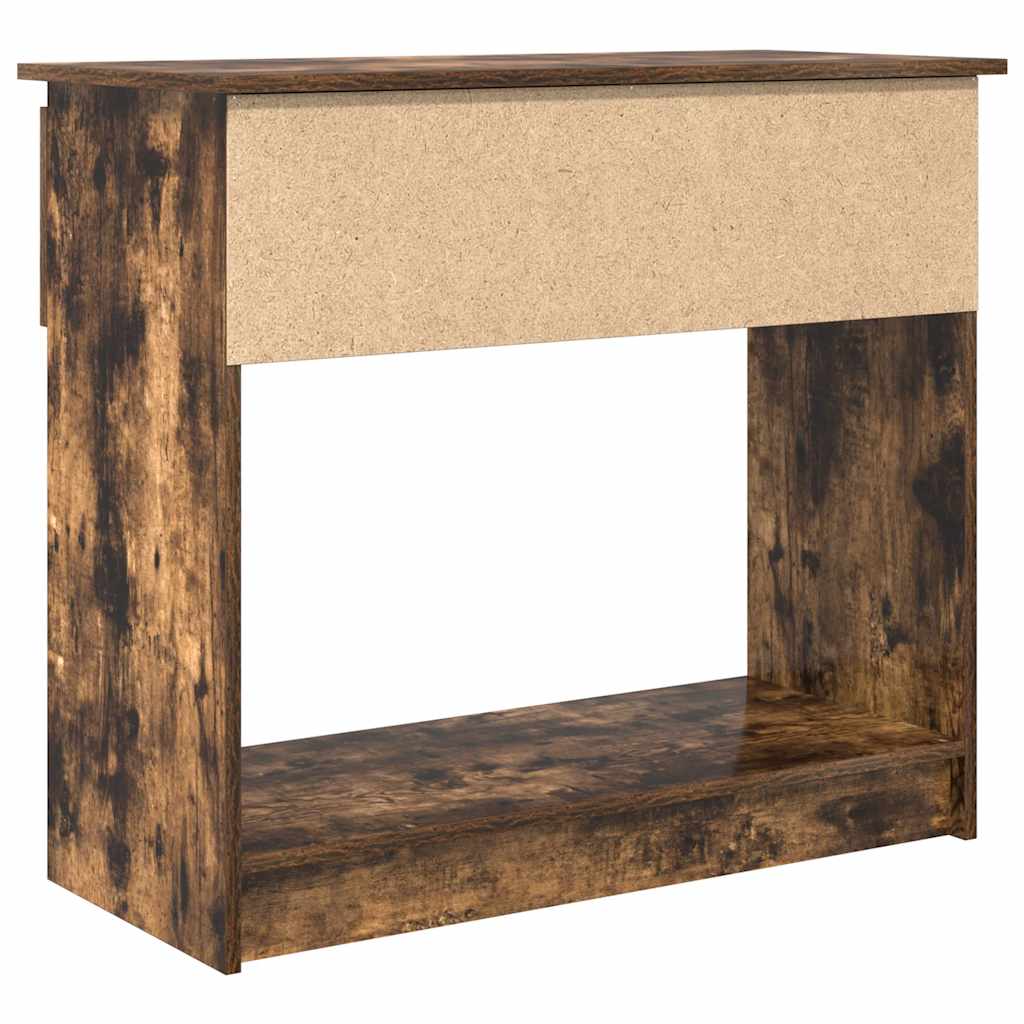 konsollbord med skuffer røkt eik 85,5x38,5x74,5 cm