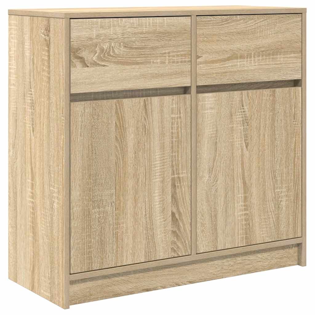 Skjenk med skuff sonoma eik 80x34x76 cm konstruert tre