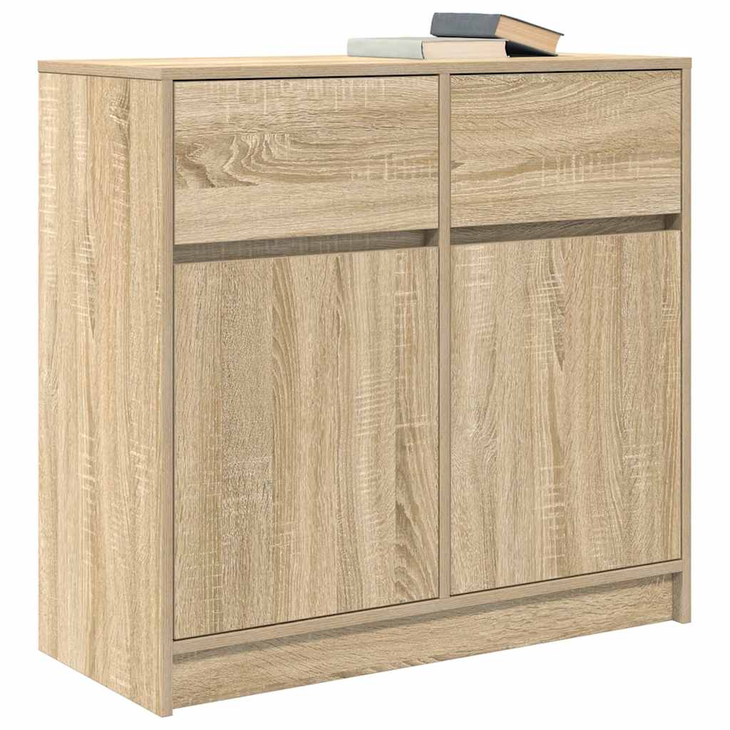 Skjenk med skuff sonoma eik 80x34x76 cm konstruert tre