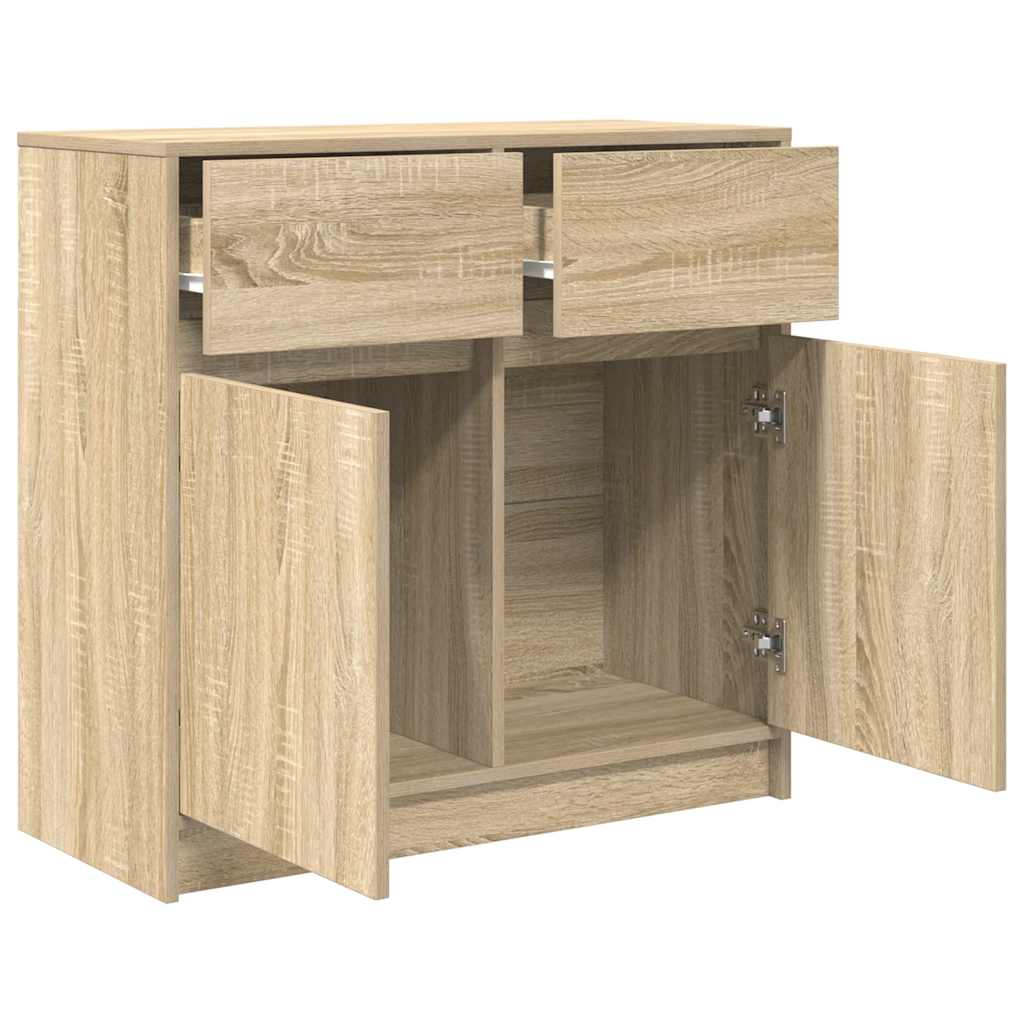 Skjenk med skuff sonoma eik 80x34x76 cm konstruert tre