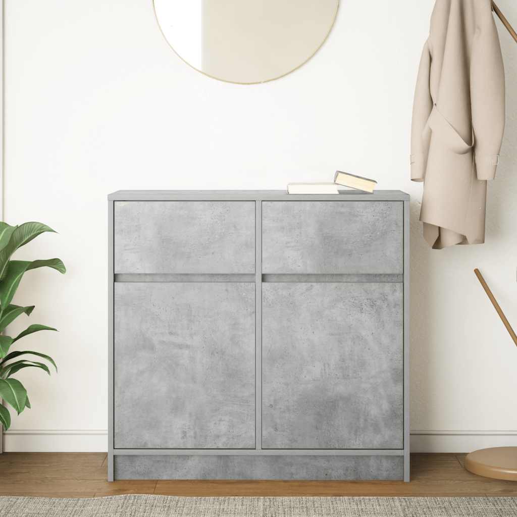 Skjenk med skuff betonggrå 80x34x76 cm konstruert tre