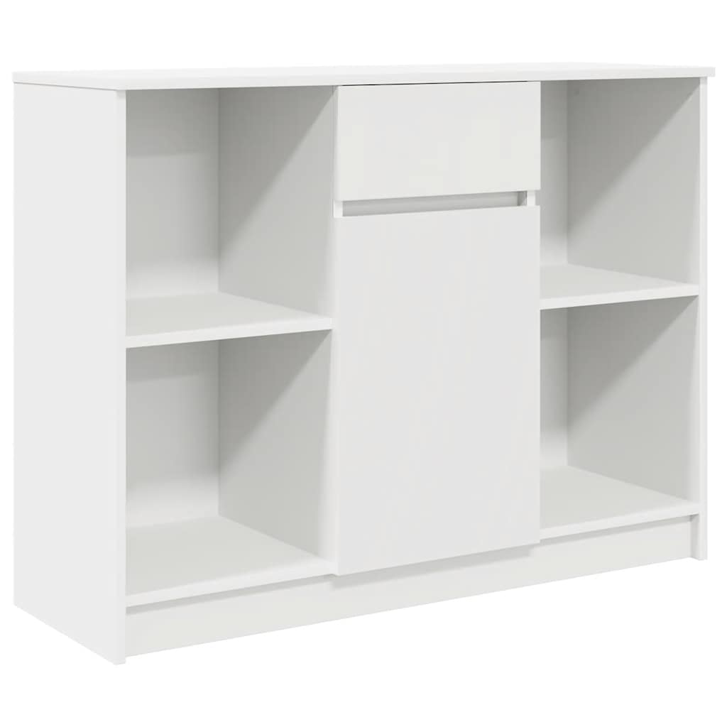 Skjenk med skuff hvit 101x35x76 cm konstruert tre