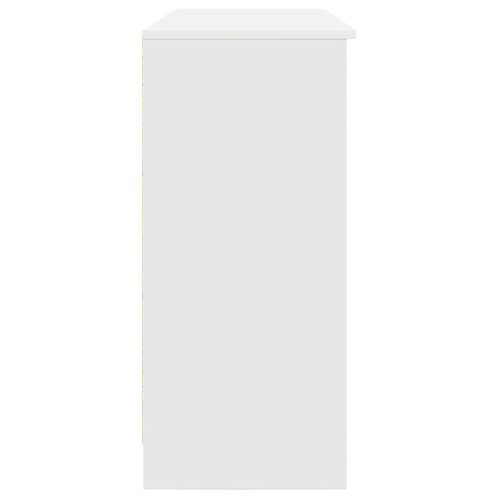 Skjenk med skuff hvit 101x35x76 cm konstruert tre