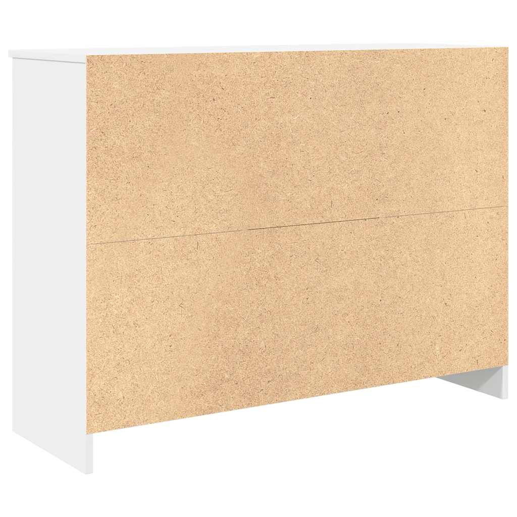 Skjenk med skuff hvit 101x35x76 cm konstruert tre