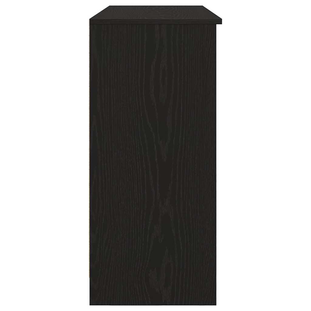 Skjenk med skuff svart eik 101x35x76 cm konstruert tre