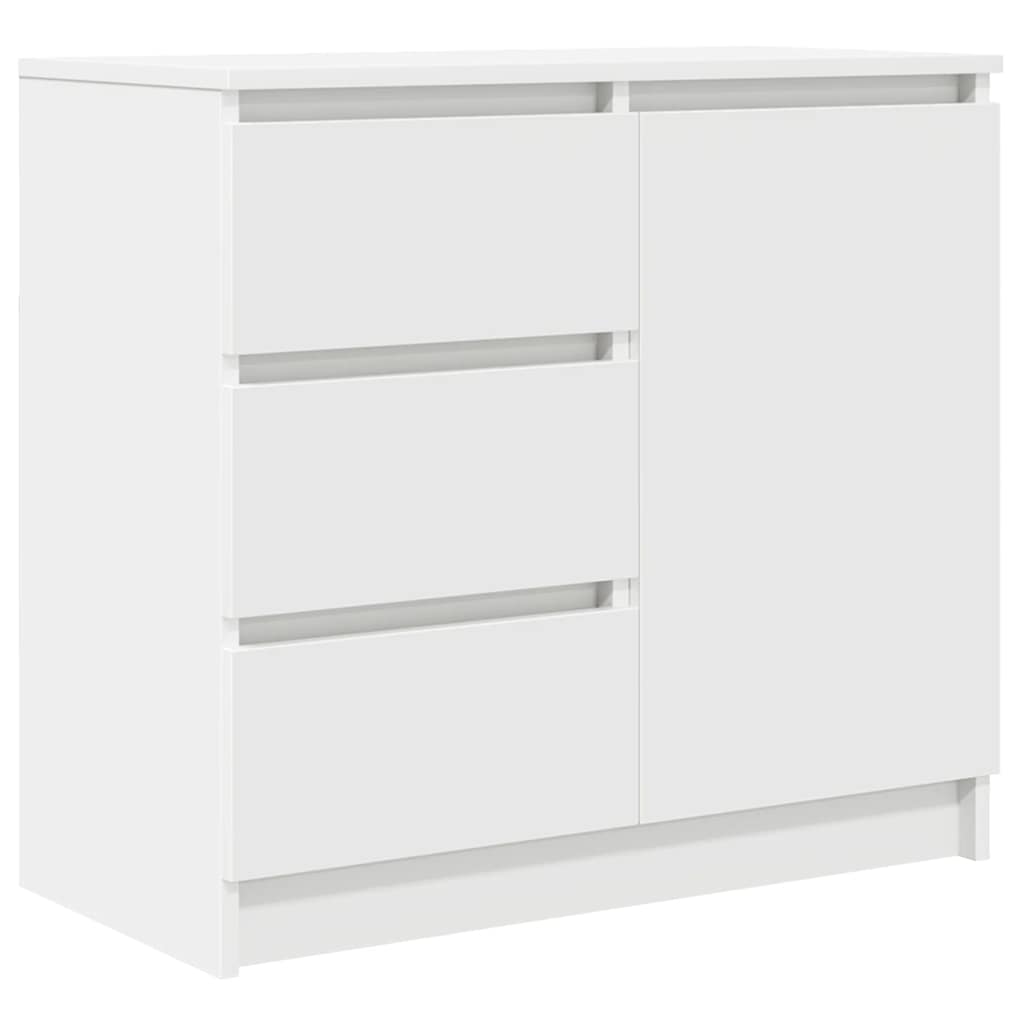 Skjenk med skuff hvit 71x35x65 cm konstruert tre