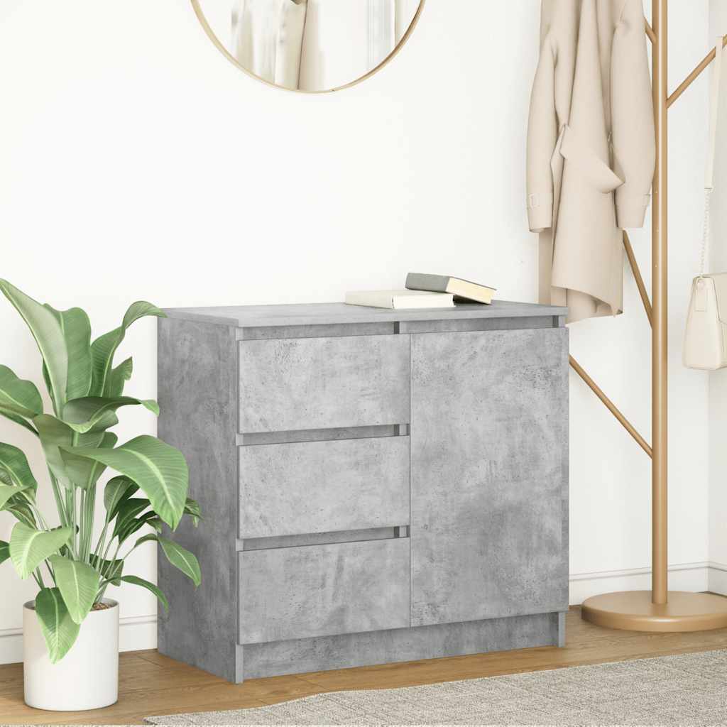 Skjenk med skuff betonggrå 71x35x65 cm konstruert tre
