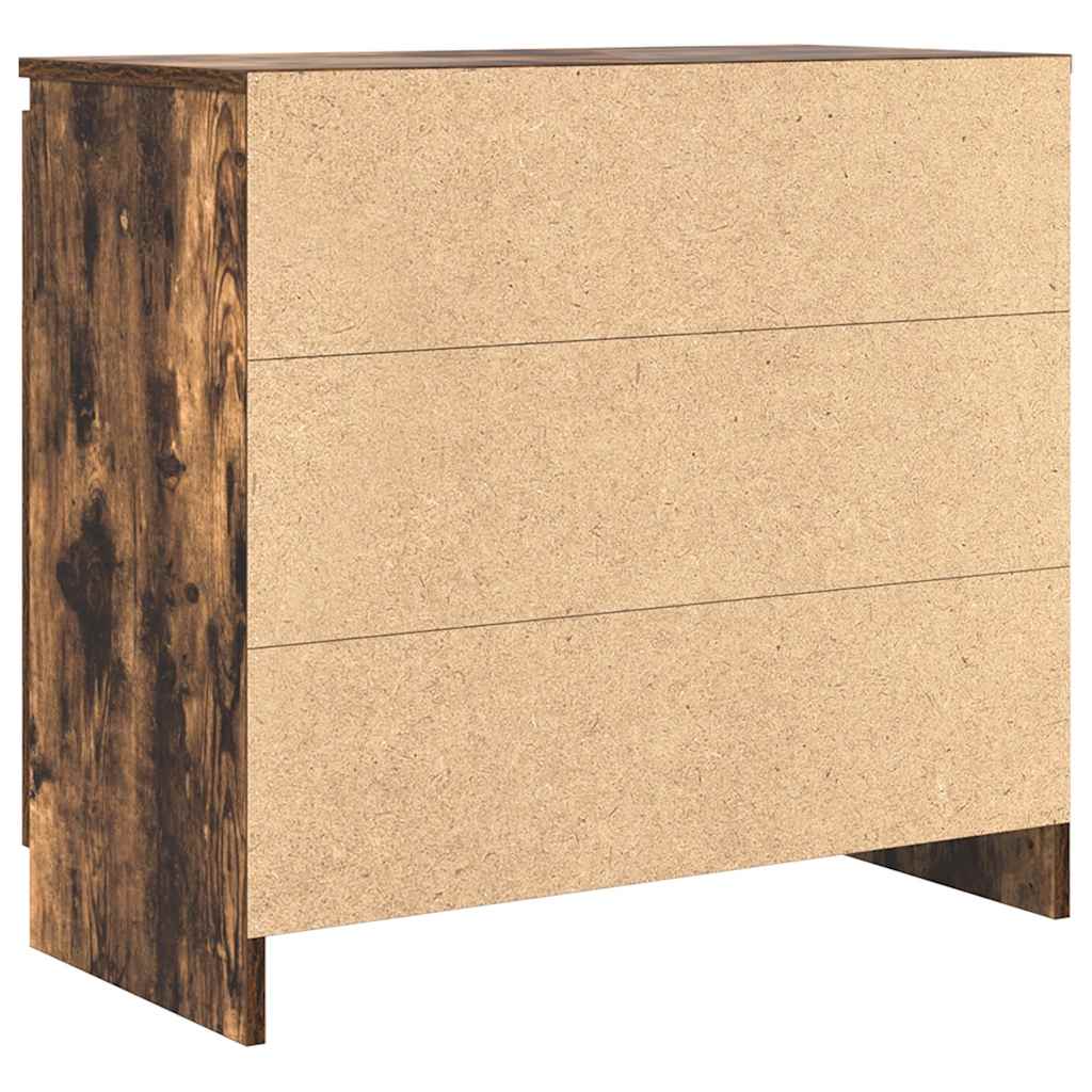 Skjenk med skuff røkt eik 71x35x65 cm konstruert tre