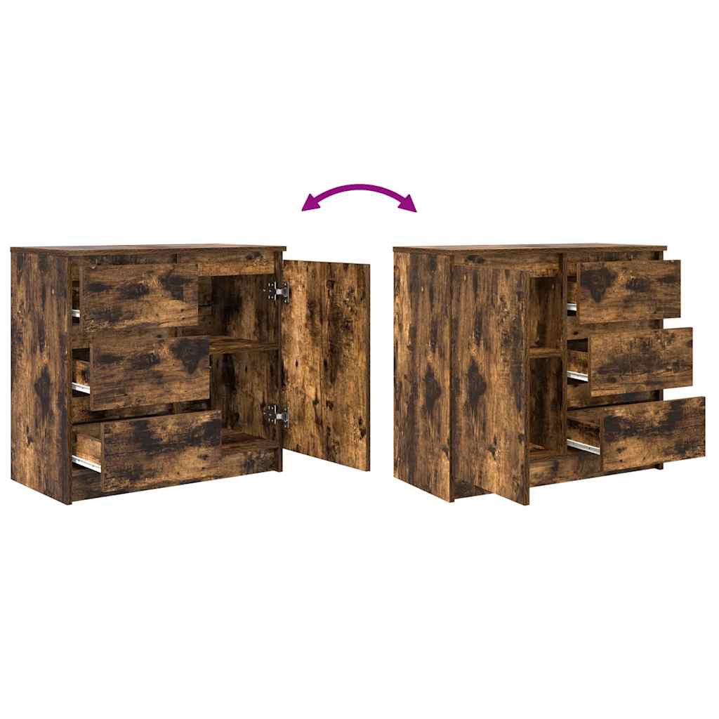 Skjenk med skuff røkt eik 71x35x65 cm konstruert tre