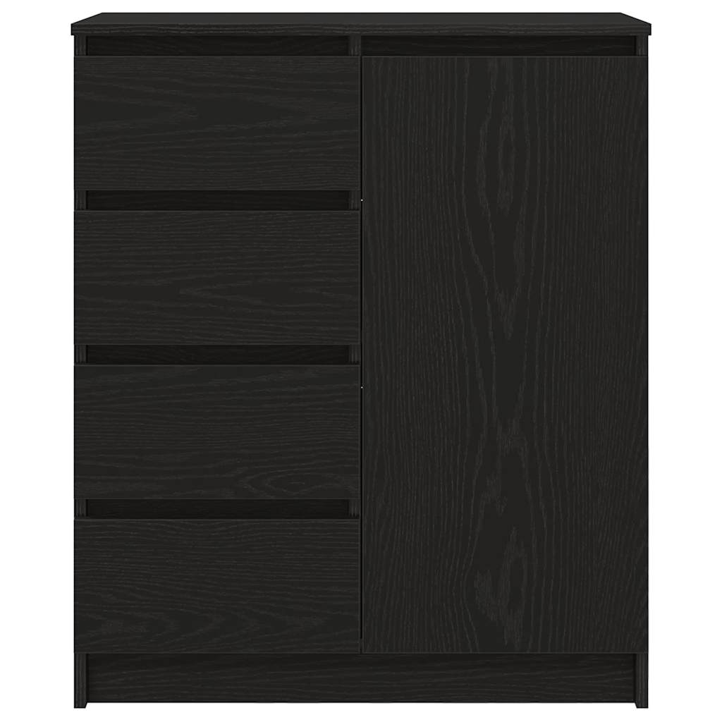 Skjenk med skuffer svart eik 71x35x84 cm konstruert tre