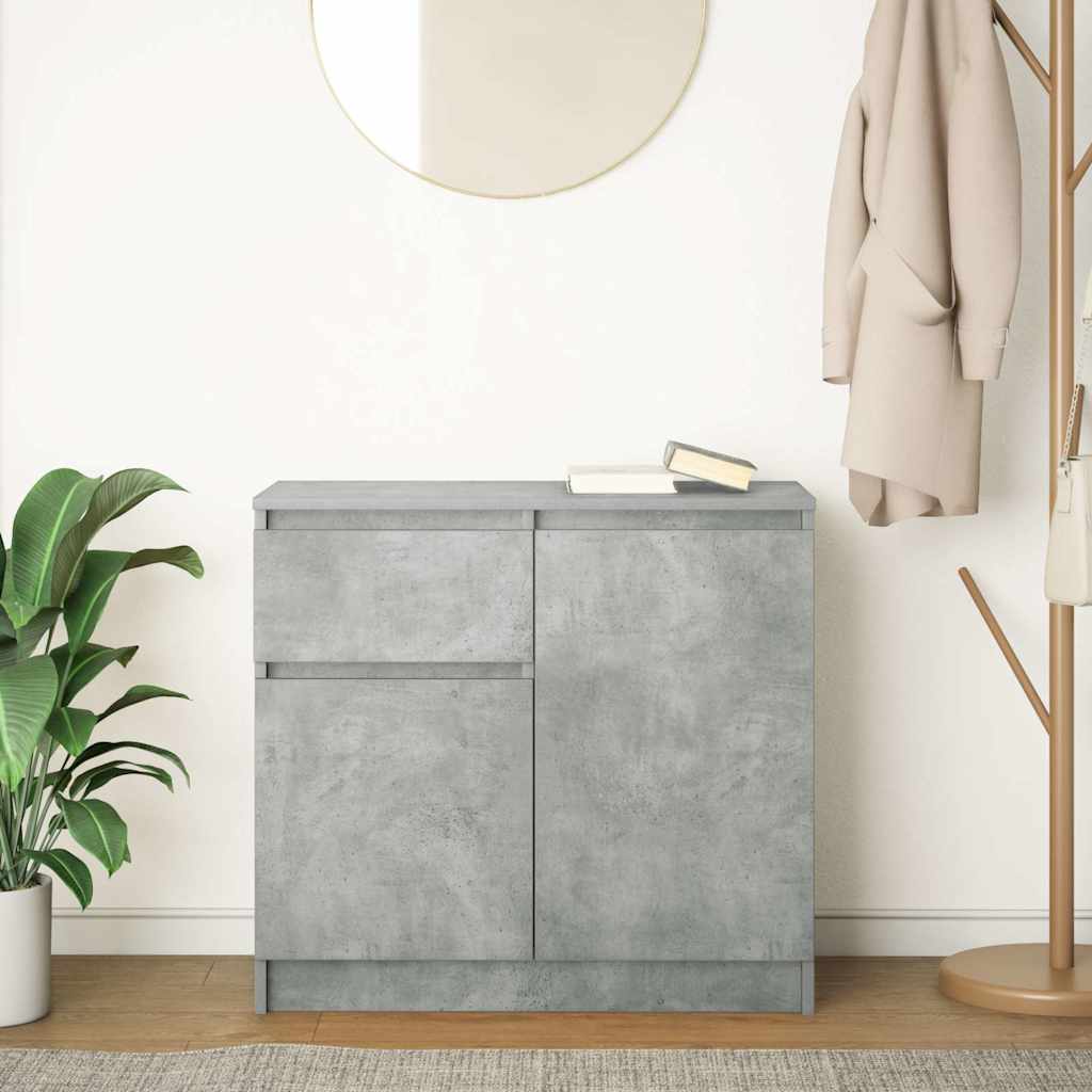 Skjenk med skuff betonggrå 71x35x65 cm konstruert tre