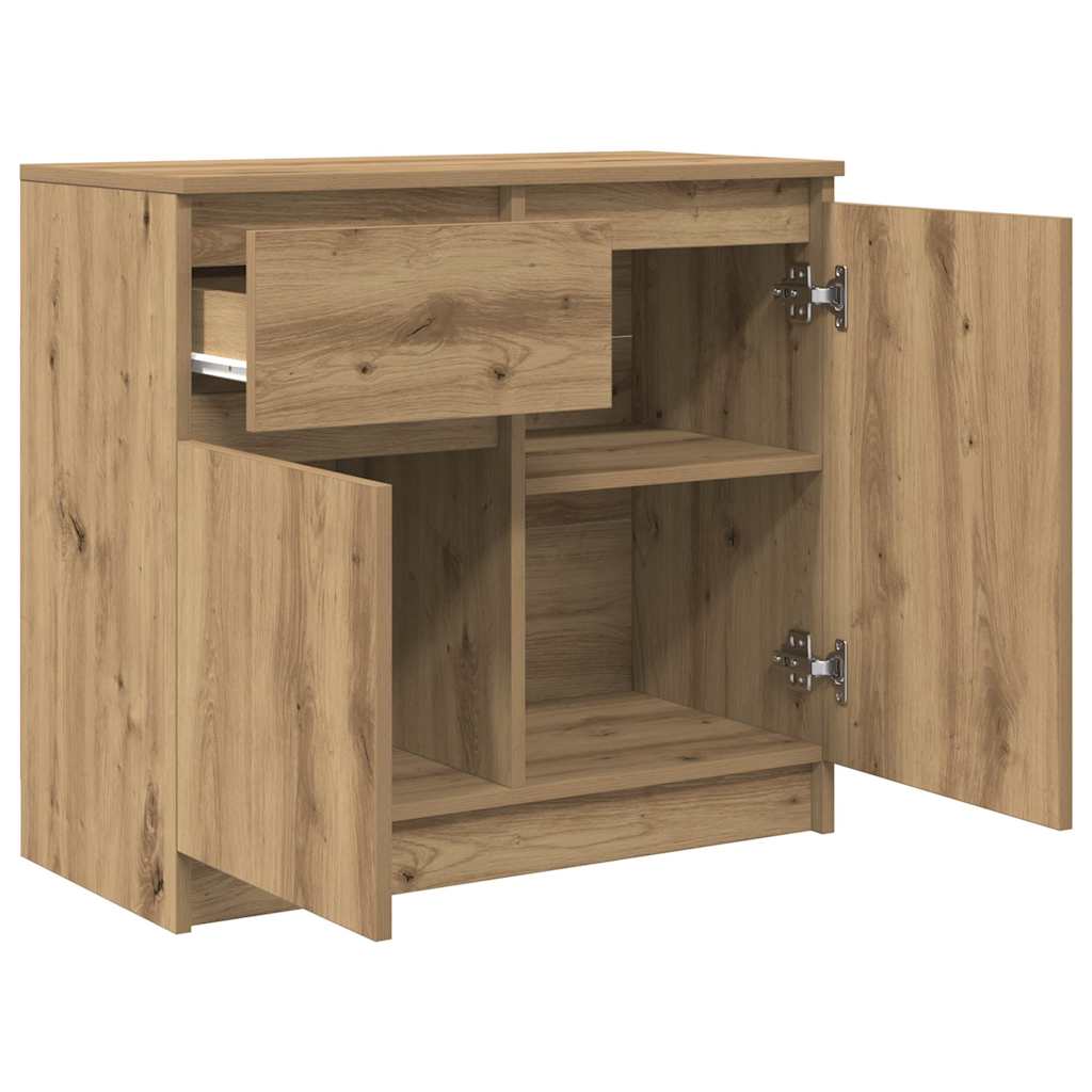 Skjenk med skuff artisan eik 71x35x65 cm konstruert tre