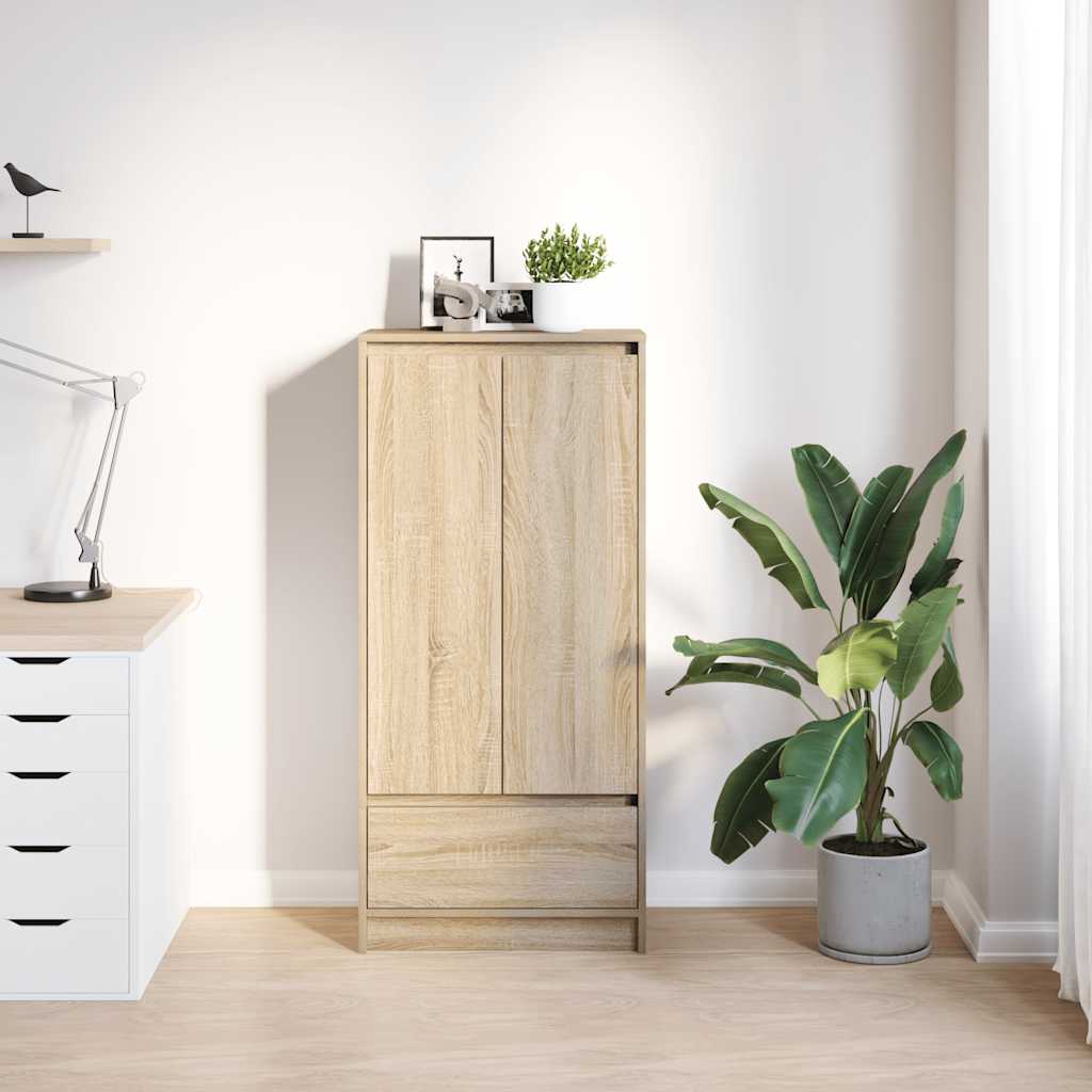 Skap med skuff sonoma eik 55,5x34x119,5 cm konstruert tre