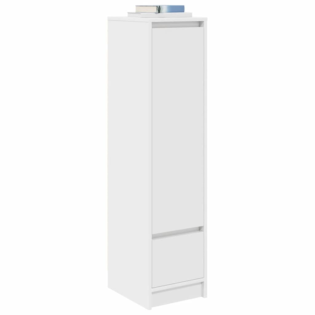 Highboard hvit 29,5x34x119,5 cm konstruert tre