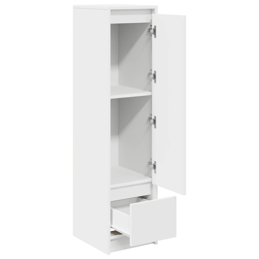 Highboard hvit 29,5x34x119,5 cm konstruert tre