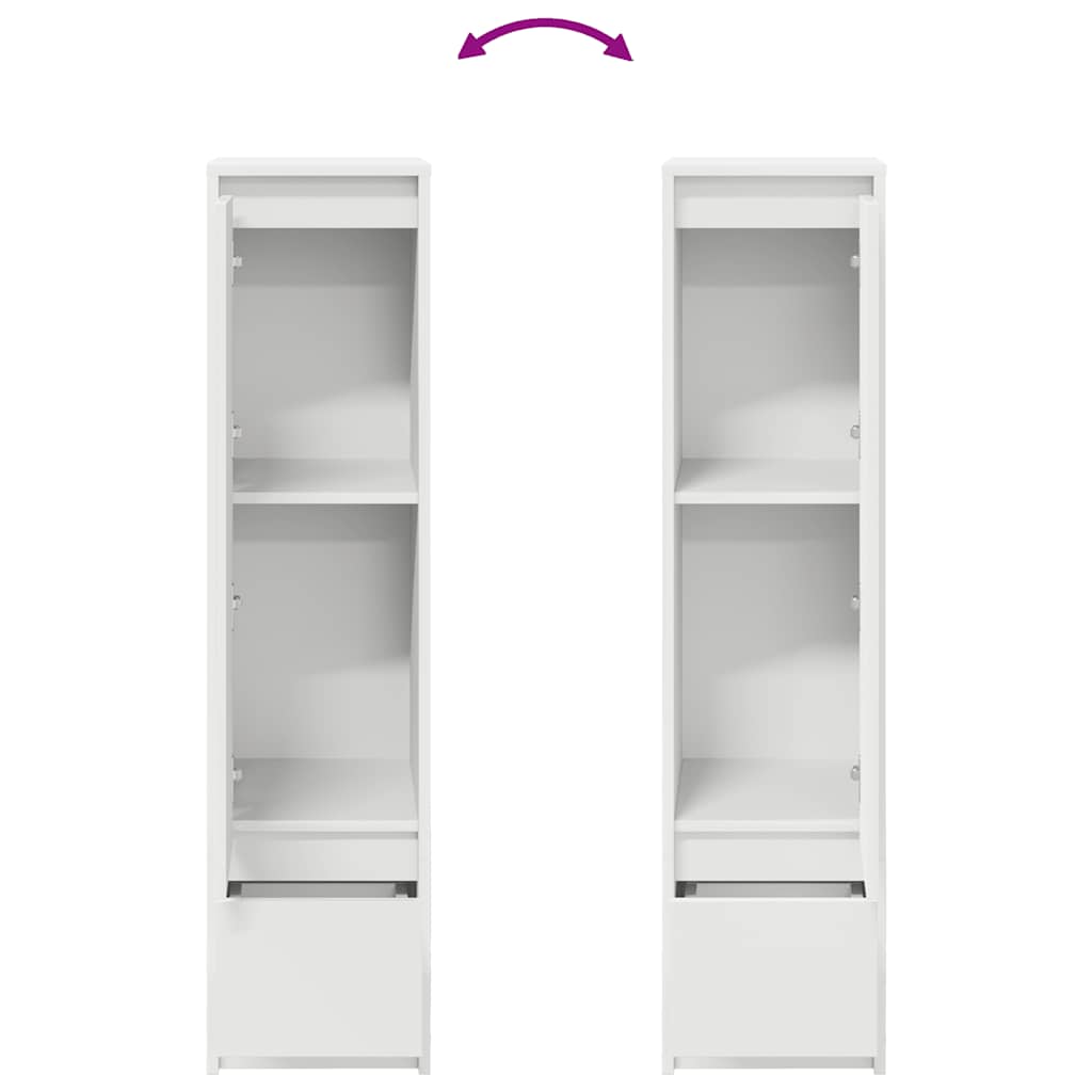 Highboard hvit 29,5x34x119,5 cm konstruert tre