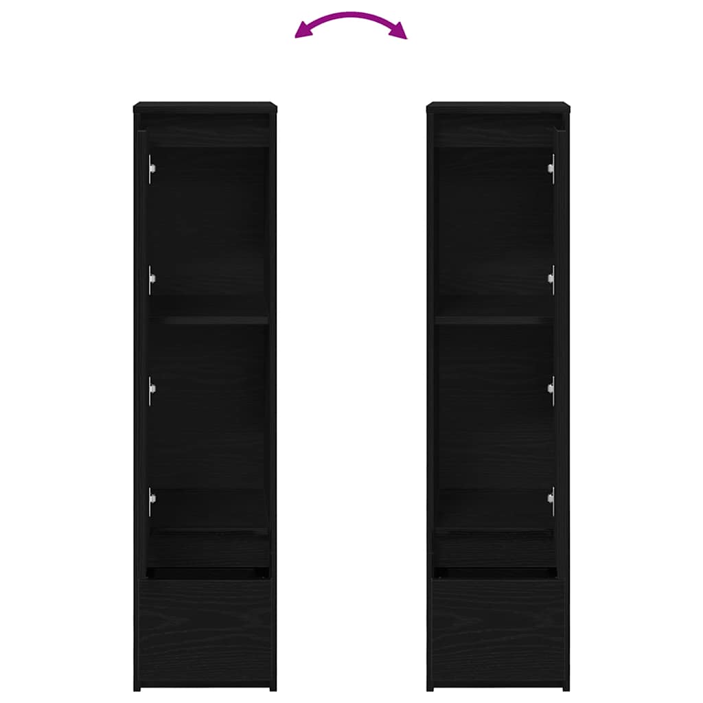 Høybord svart eik 29,5x34x119,5 cm konstruert tre
