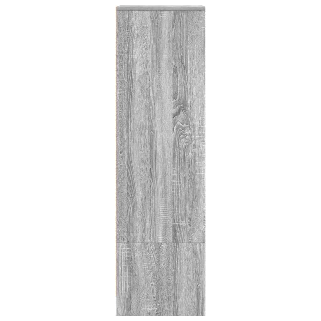 Highboard grå eik 29,5x34x119,5 cm konstruert tre