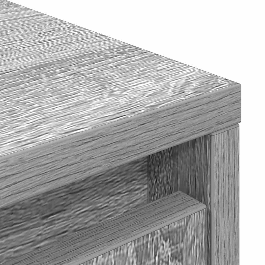 Highboard grå eik 29,5x34x119,5 cm konstruert tre