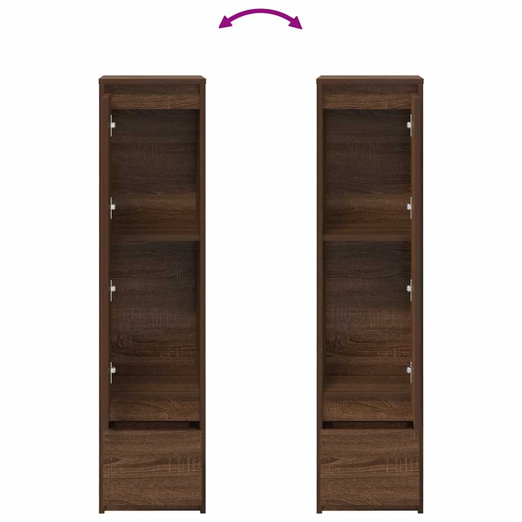 Høybord brun eik 29,5x34x119,5 cm konstruert tre