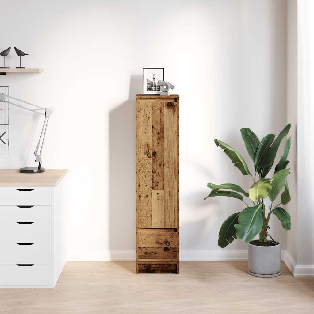 Highboard gammelt tre 29,5x34x119,5 cm konstruert tre