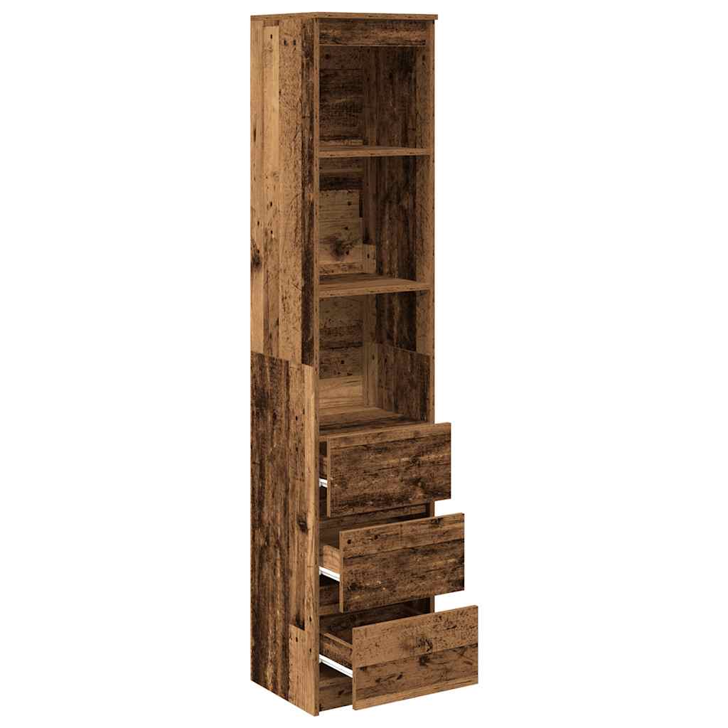 Highboard gammelt tre 37,5x35x180 cm konstruert tre