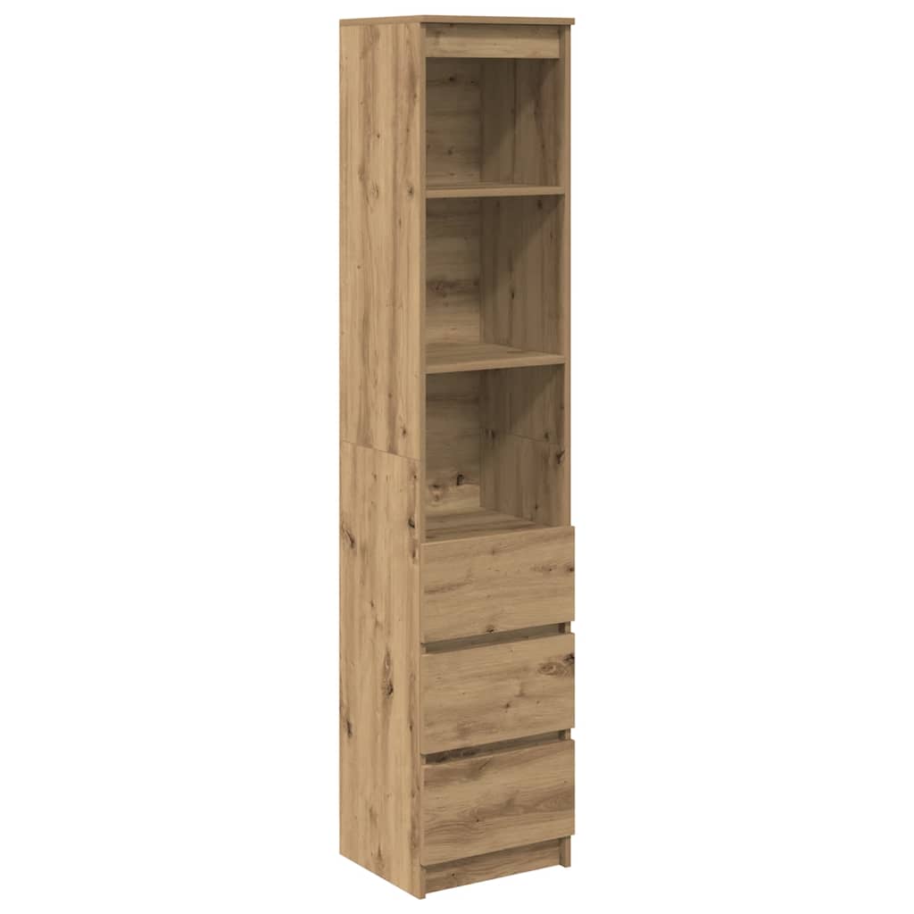 Highboard artisan eik 37,5x35x180 cm konstruert tre