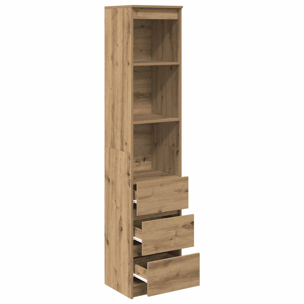 Highboard artisan eik 37,5x35x180 cm konstruert tre