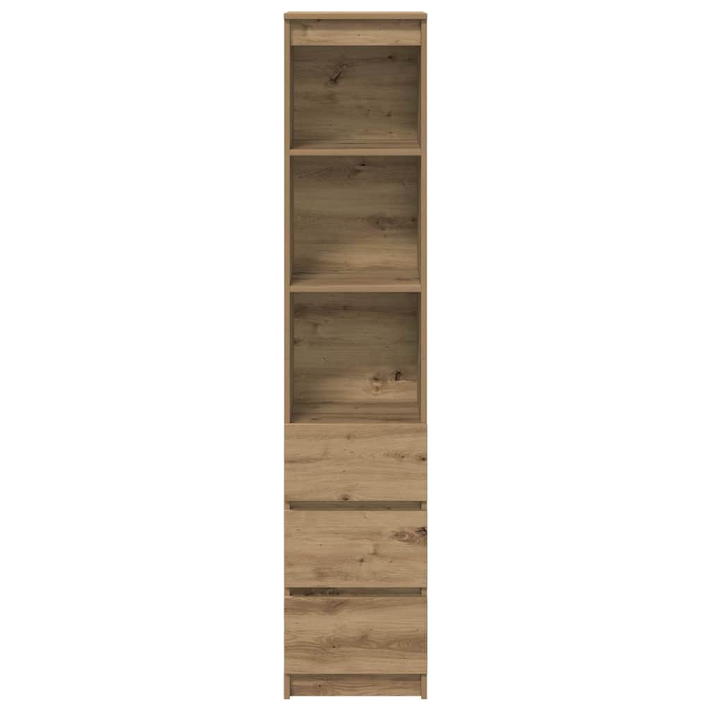 Highboard artisan eik 37,5x35x180 cm konstruert tre