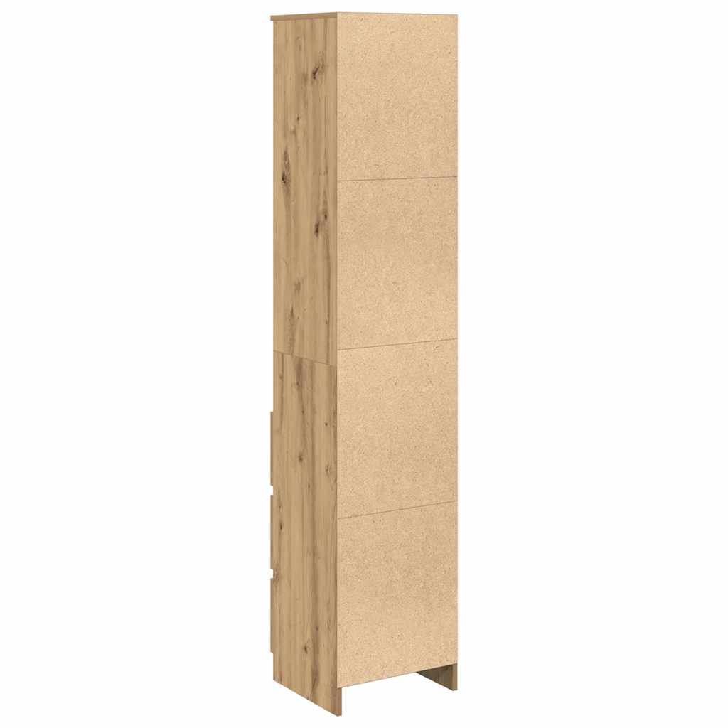 Highboard artisan eik 37,5x35x180 cm konstruert tre