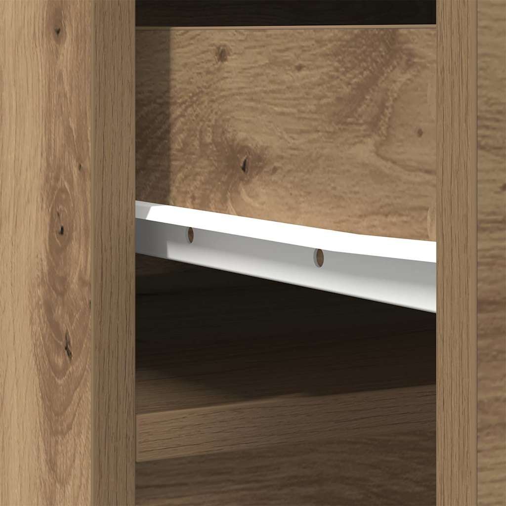 Highboard artisan eik 37,5x35x180 cm konstruert tre