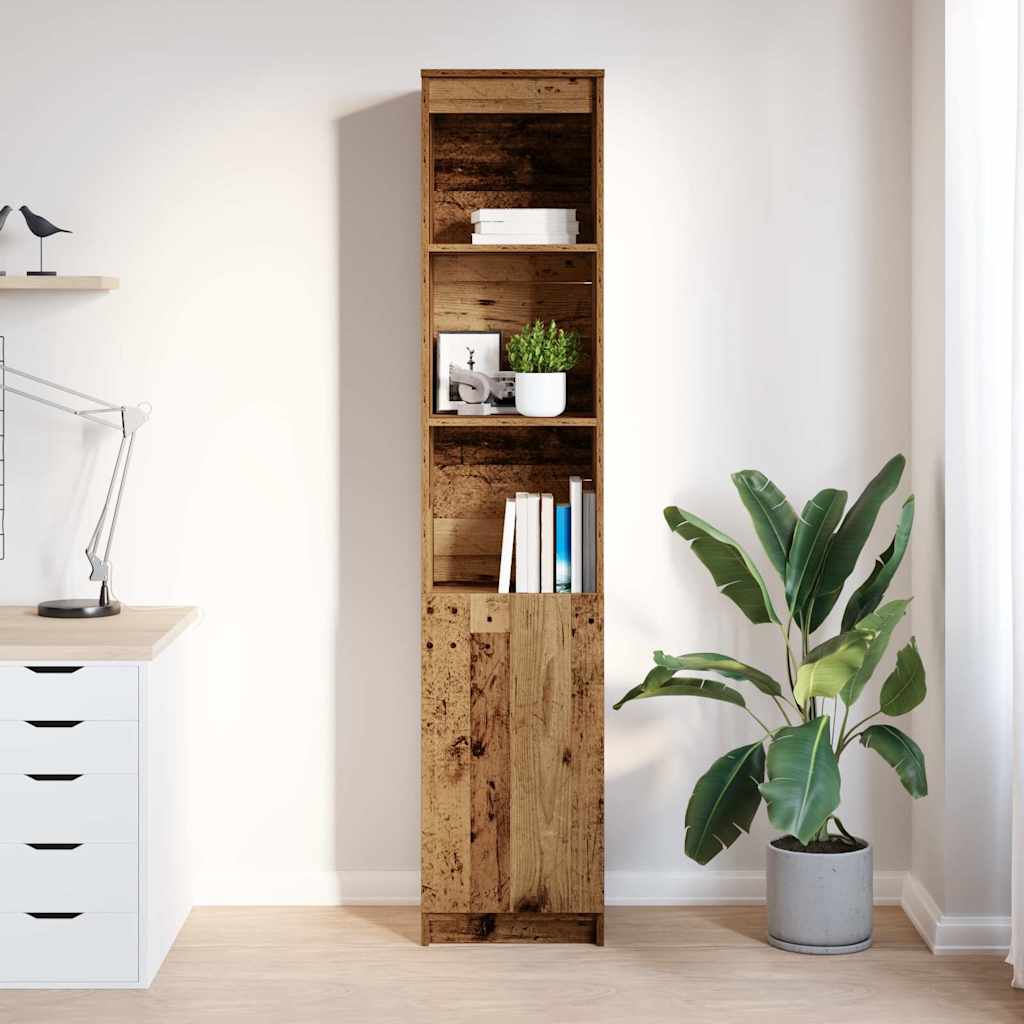 Highboard gammelt tre 37,5x35x180 cm konstruert tre