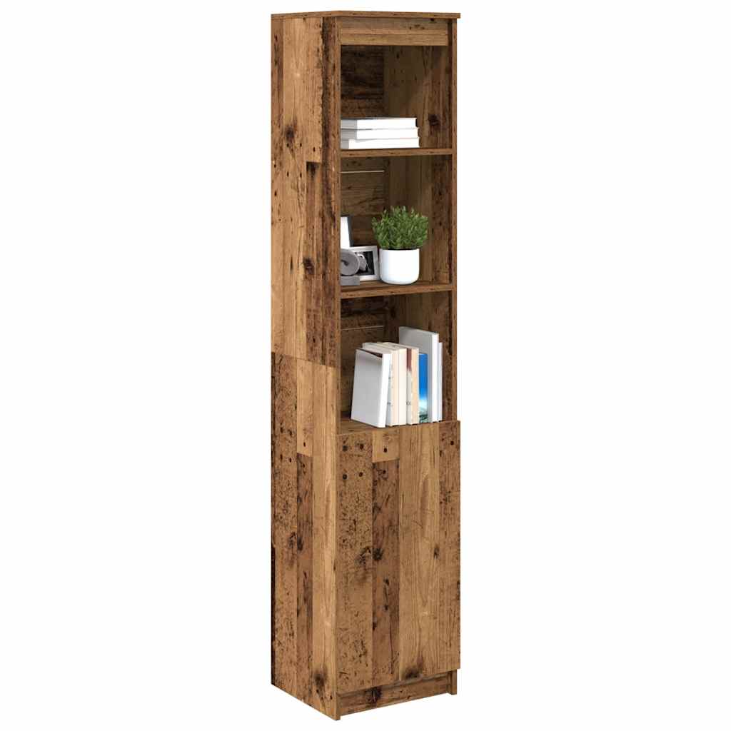 Highboard gammelt tre 37,5x35x180 cm konstruert tre