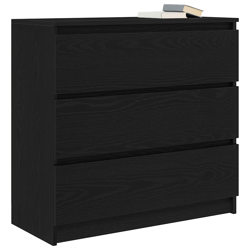 Skjenk svart eik 80x35x76 cm konstruert tre
